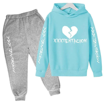 Kids Spring Hip Hop Star Print Tracksuits 4-14 Year Boys Girls Fashion Streetwear rap Hoodie+Pants Outfits Sets Children Clothes