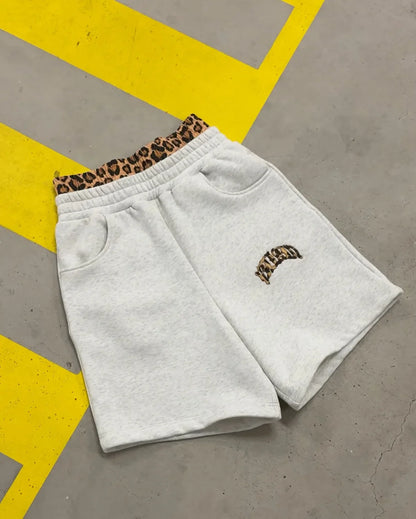 new fashionable leopard print letter embroidery street casual pants men's and women's versatile hooded sweatshirt pants set Y2K