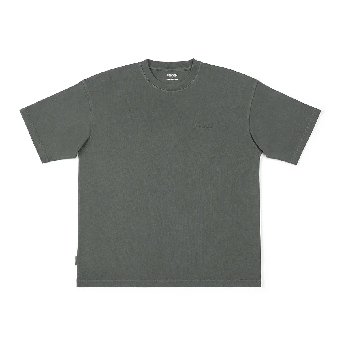 2026 Summer New Super Loose Heavyweight 320gsm 100% Cotton Washed Vintage T-shirts Men Plus Size Logo Embroidery Tops