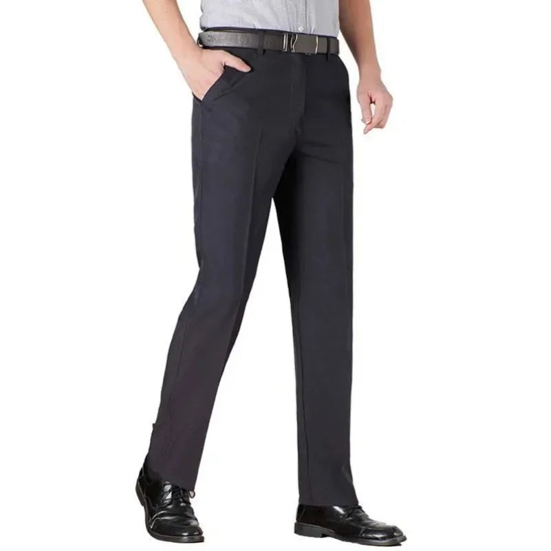 Mens Summer Casual Suit Thin Pants Classic Formal Business Fashion Autumn Thick Stretch Trousers Male Brand Clothes GOZBKF