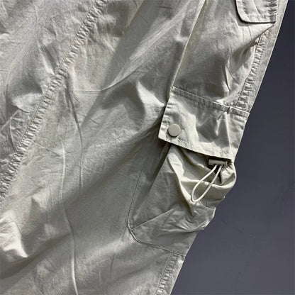 Vintage Skirts for Women American Fashion High Waist Back Slit Cargo Skirt Streetwear All-match Pockets Trendy Harajuku Chic New