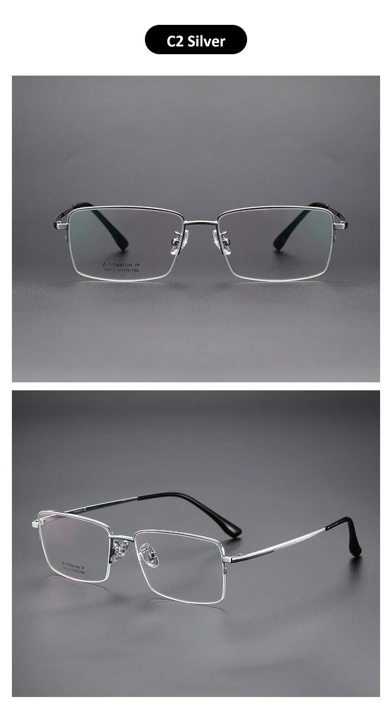 Simple New Retro Ultra-light Titanium Eyeglass Frames Men's Anti-blue Light Glasses Can Be Customized Prescription 18012
