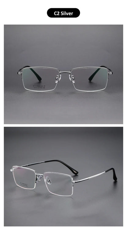 Simple New Retro Ultra-light Titanium Eyeglass Frames Men's Anti-blue Light Glasses Can Be Customized Prescription 18012