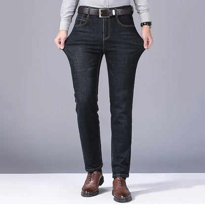 2024 Fashion Men Stretch Loose Straight Jeans Casual Elastic Slim Fit Denim Pants Male Brand Business Trousers Large size 38 40