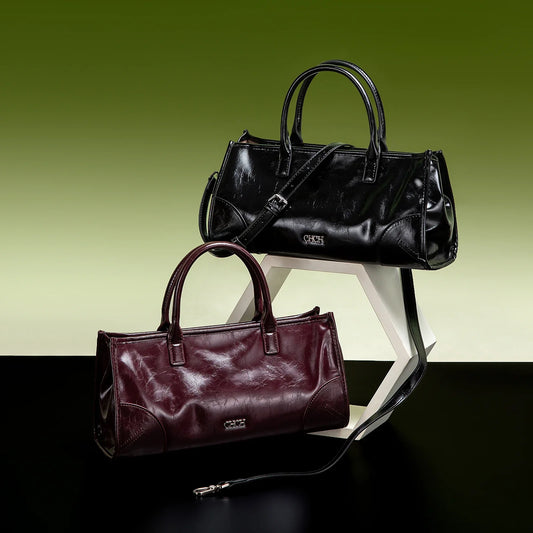 Women's Shoulder Bag New Black Marble Pattern Stick Bag Detachable Shoulder Strap