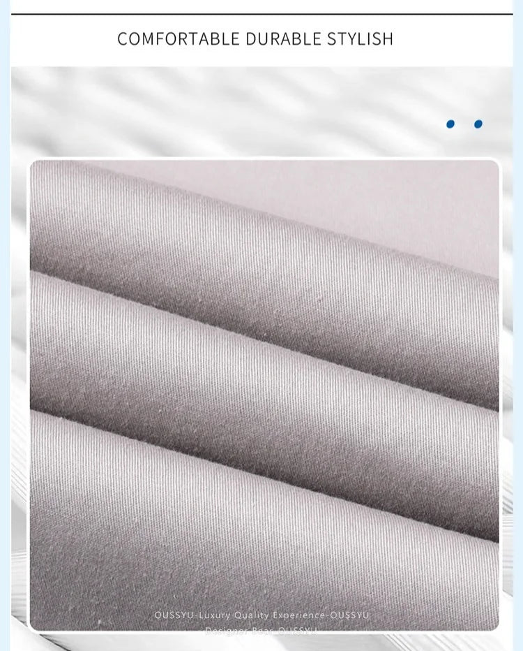High Quality Summer Men's White Ankle Length Casual Pants 97%Cotton Breathable Straight Business Slim Work Chino Trousers Man