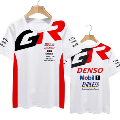 2026 New Toyota 3D Printed Crew Neck Short-Sleeved T-Shirt for Le Mans Racing, Casual and Loose-Fitting Tops for Men and Women M
