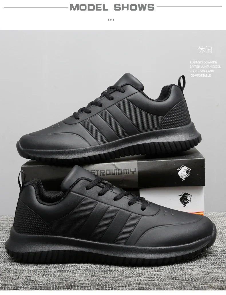 Causal Chef Shoes four Season new Lightweight Soft Sole Comfort Oil proof Men and Women's Chef Business Work Leather Shoe