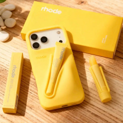 Phone Case with Box and Lipstick for IPhone 15 16 14 13 12 11 Pro Max Plus 17 Air Lip Gloss Portable Soft Silicone Shockproof