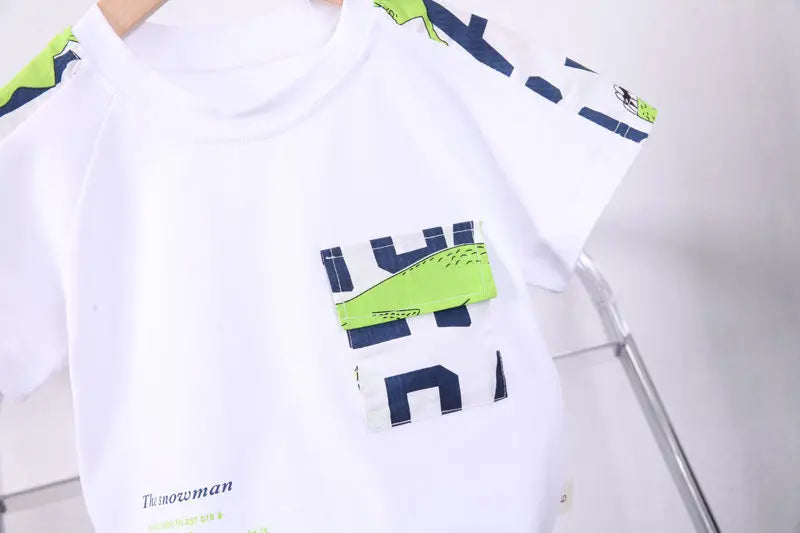 New Summer Baby Boy Kids Clothes Letters Children Clothing Suit Tops Short-sleeve T-shirt Pants 2pcs/set Sport Infant Clothing