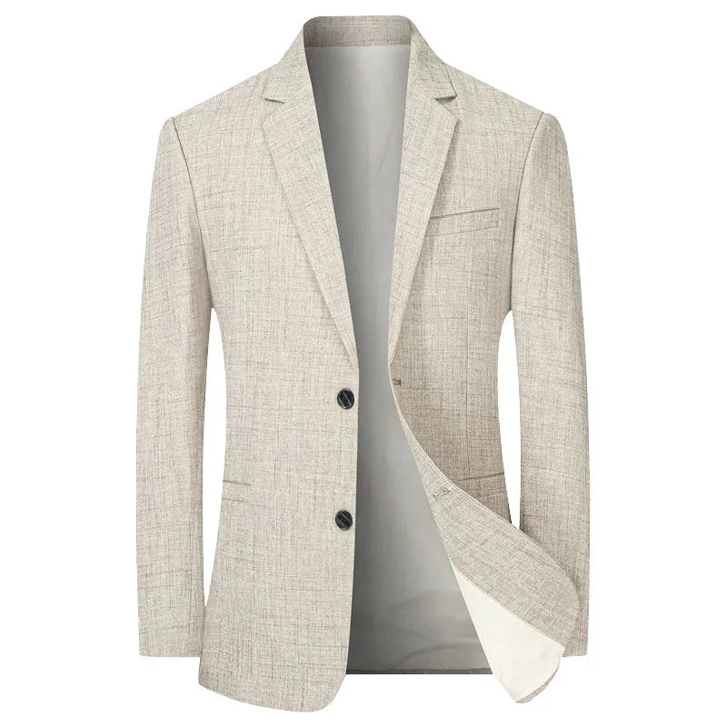 Brand Middle Aged Men Blazers Jacket 2026 Spring Autumn Two Buttons Business Casual Blazer Male Minimalist Mans Clothing