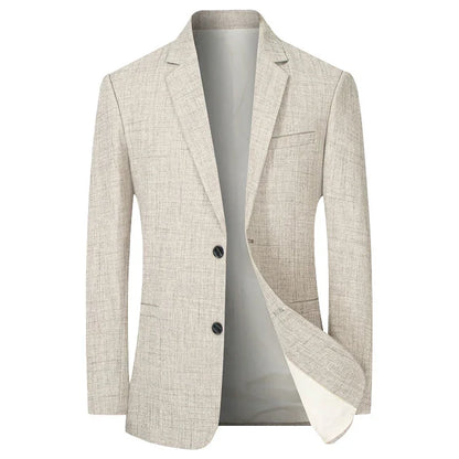Brand Middle Aged Men Blazers Jacket 2026 Spring Autumn Two Buttons Business Casual Blazer Male Minimalist Mans Clothing