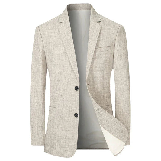 Brand Middle Aged Men Blazers Jacket 2026 Spring Autumn Two Buttons Business Casual Blazer Male Minimalist Mans Clothing