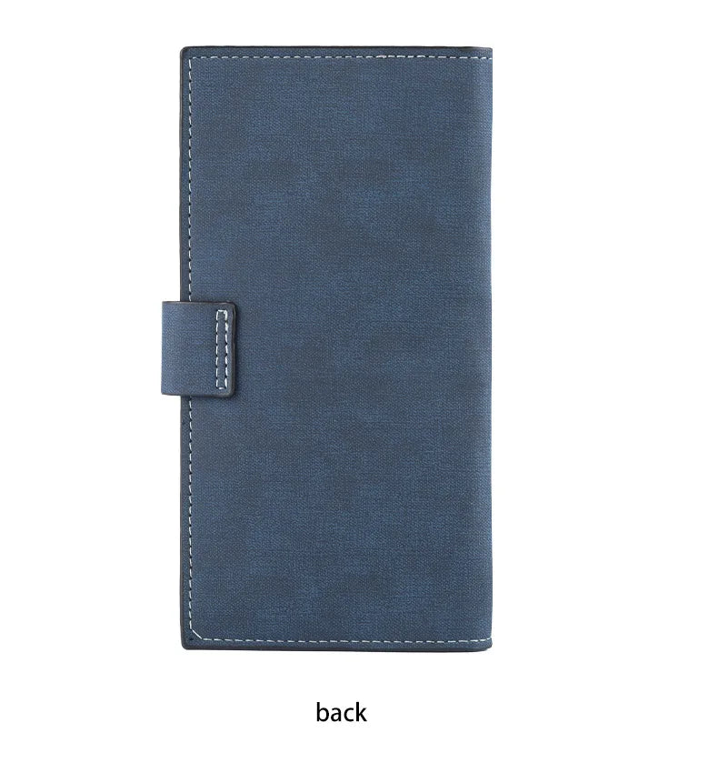 Magnetic Buckle Trifold Men Wallet PU Leather Business Casual Multi Card Holder Short Long Style Male Daily Purse Cartera Hombre