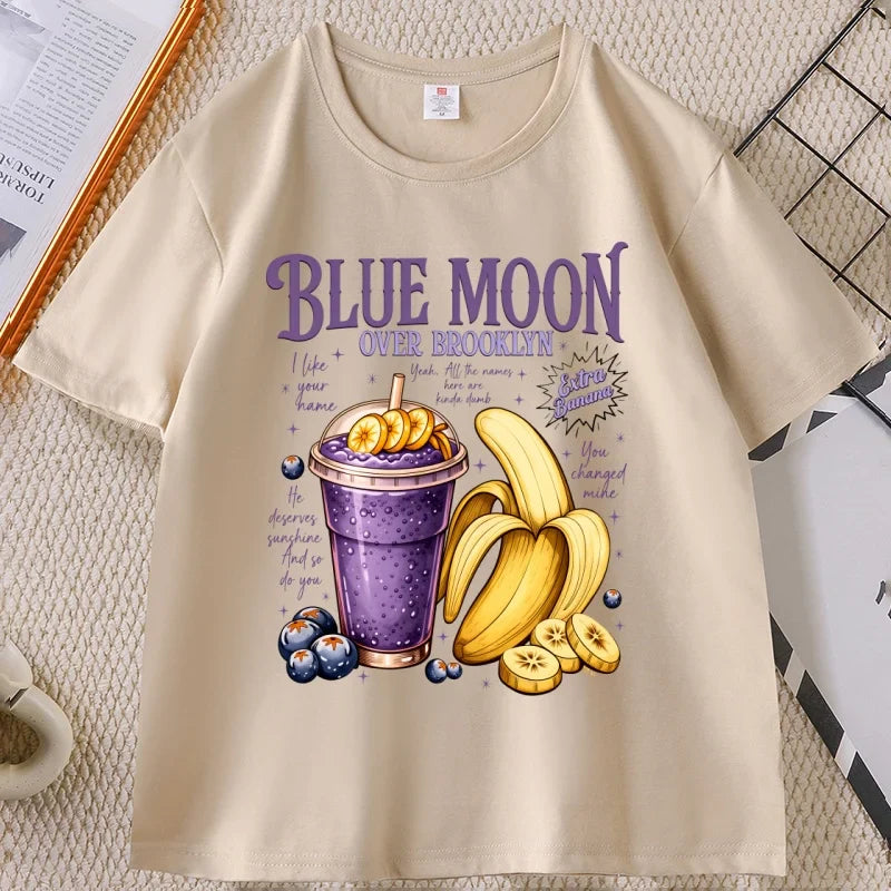 Blue Moon Over Brooklyn T Shirt Men Women Heated Rivalry Extra Banana Smoothie Tshirt Romance Book Movie T-shirt Men's Clothing