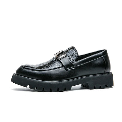 Mens Loafers Party Business Thick Soled Men Leather Shoes Dress Platform Shoes Comfortable Fashion New Casual Shoes for Men