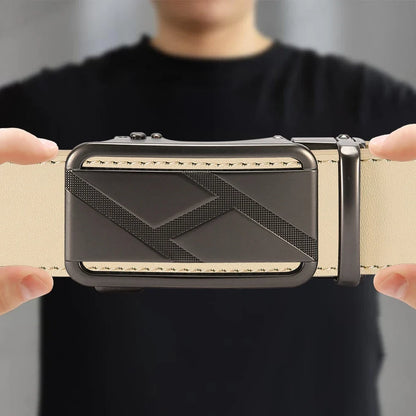 Brand Leather Belts for Men 105cm-135cm Automatic Belt with Ratchet Strap Top Quality Belts Luxury Belts for Men