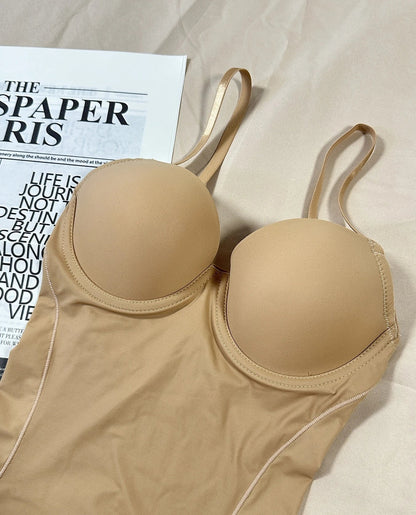 Thin Shapewear Bodysuit with Built in Bra Tummy Control Postpartum Slimming Underwear