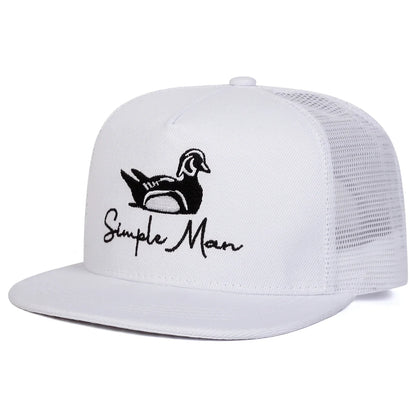 Unisex Simple Man Duck Embroidery Hip-hop Net Hats Spring Summer Outdoor Adjustable Casual Baseball Caps Sunscreen Hat