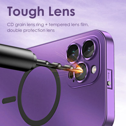 Aluminum Metal Frame Magnetic Case For iPhone 13 12 14 15 16 17 Pro Max For Magsafe Wireless Charging Lens Film PC Back Panel