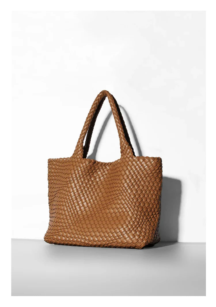 Designer Knitting Fashion Ladies Handbags And PU leather Large-capacity Women's single-shoulder bag Beach Travel Bags