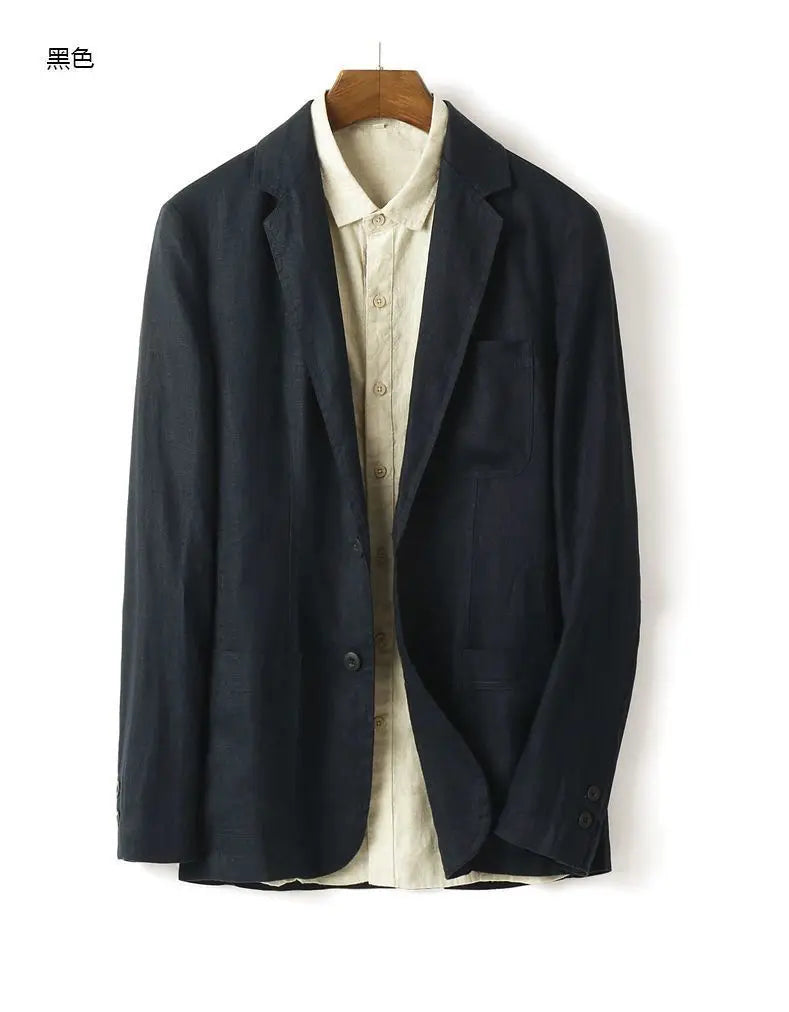 Linen Sun Protection Jacket Blazer - Men's Fashionable Business Casual Versatile and Comfortable Ice Sensation Breathable Blazer