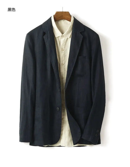 Linen Sun Protection Jacket Blazer - Men's Fashionable Business Casual Versatile and Comfortable Ice Sensation Breathable Blazer
