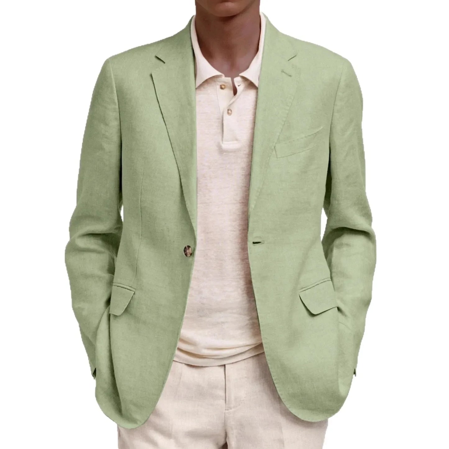 Spring Autumn Men's Single Button Blazers Solid Smart Casual Turn Down Collar Suit Outwear Male Slim Fit Fashion Blazer Coat Man