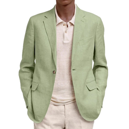 Spring Autumn Men's Single Button Blazers Solid Smart Casual Turn Down Collar Suit Outwear Male Slim Fit Fashion Blazer Coat Man