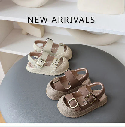 Korean Style Sport Sandal for Children Summer Toddler Shoes Soft-soled Non-slip Student Beach Sandals for Kids Boys Girls H05303
