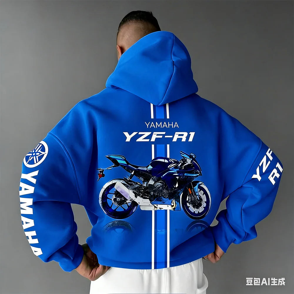 2026 Spring Summer New Motorcycle Yamaha R1 Cotton Oversized Hoodie Men Women Comfortable Casual And Fashionable Sportswear