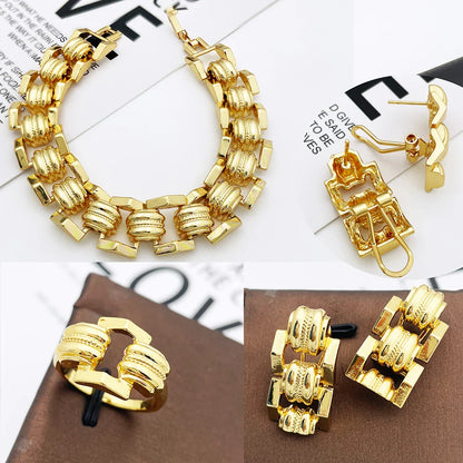 High Quality Jewellery Set For Women Dubai Nigeria Party Jewelry Necklace Earrings Bracelet And Ring Wedding Party Gift