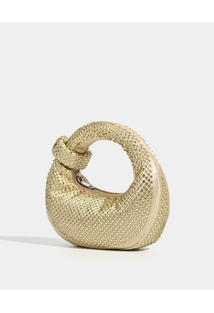 New Small Niche Design Diamond Dumpling Handbag Women's Socialite Style Evening Event Casual Versatile Handbag Water Diamond Bag