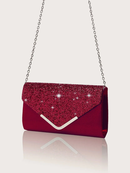 Gorgeous and elegant sparkly women's clutch bag, paired with a gorgeous rhinestone necklace, earrings and bracelet set of four.