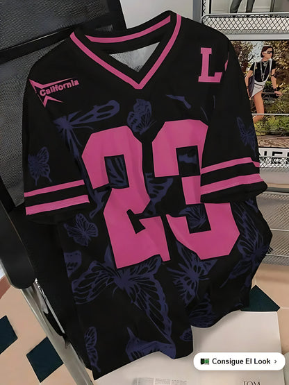 2025 Summer New Men's T-shirt Casual sporty breathable and lightweight V-neck men's T-shirt