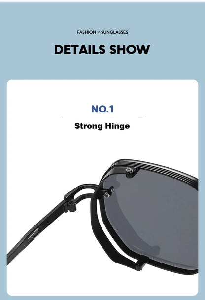 Square Punk Sunglasses For Men 2023 Luxury Steampunk Vintage Fashion Glasses Retro Shades Lunette De Soleil Homme Gafas De Sol