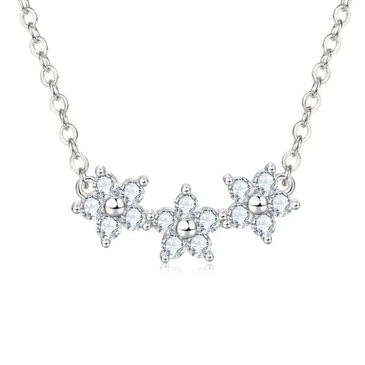 GRA Certified D VVS1 Moissanite Diamond Sweet Mini Flower Pendant Necklace for Women Chain Neck Jewelry Gifts Collares