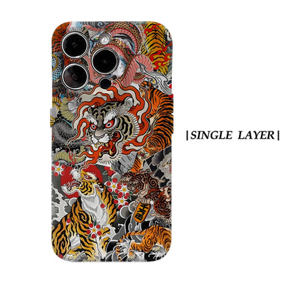 Japanese Tiger & Dragon Collage for Magnetic Phone Case for IPhone 17 16 15 14 13 Pro Max Plus Single Double-layer Tough Case
