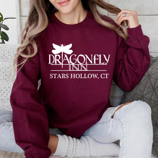 Dragonfly Inn Sweatshirt Gilmore TV Show Stars Hollow Shirt Lorelai Rory Honorary Bookish Merch Unisex Trendy Vintage Sweatshirt