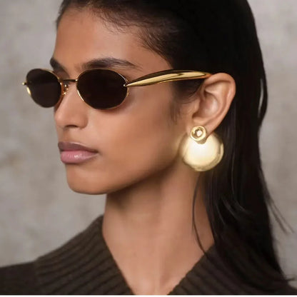 Oval Sunglasses Women Trendy 2025 Luxury Vintage Sunglass Fashion Glasses Dropshipping Lentes De Sol Mujer Lunette Soleil Femme