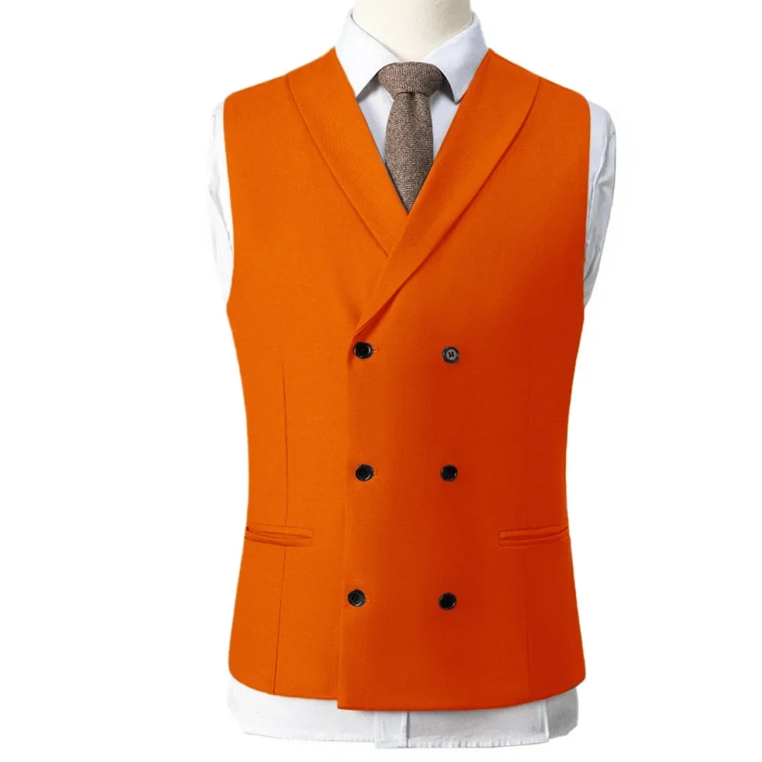 Men Vest Gray With Lapel Double Breasted Solid Waistcoat For Banquet Wedding Business Work Office Casual Daily Men Suit Vest