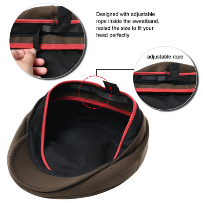Flat Cap 100% Cotton Men Ivy Newsboy Hats Beret Spring Winter Solid Pattern Classic Casual Daily Caps JGMZ643