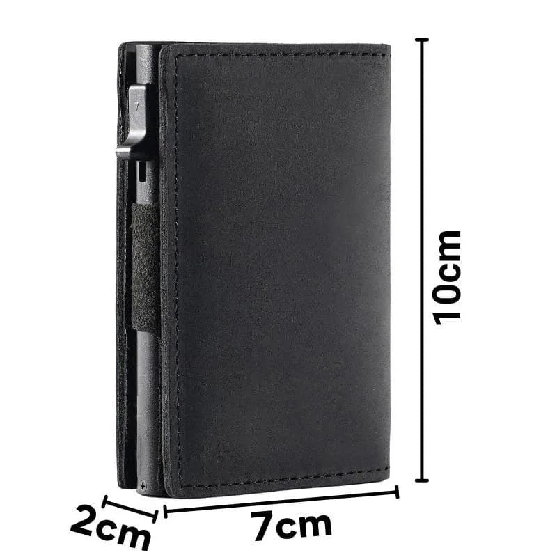 Porte-cartes de crédit bloquant le RFID, portefeuille homme de luxe, Pop Up, fin et minimaliste, étui porte-cartes bancaires noir pour hommes