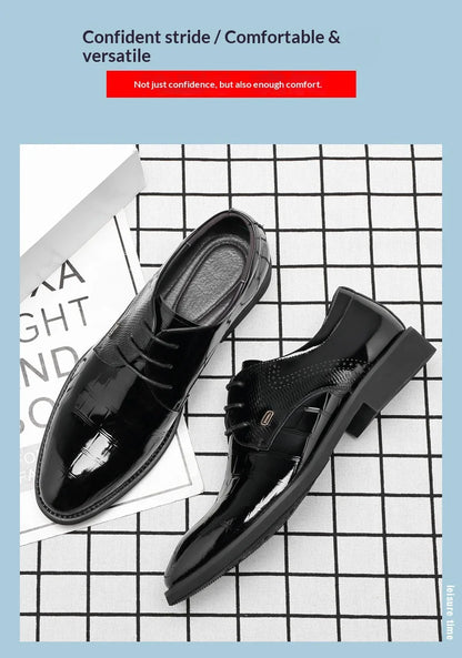 Mens Elevator Shoes 6/8CM Height Increase Invisible Hidden Formal Oxford Derby Leather Dress Shoes for Wedding Business Lace Up
