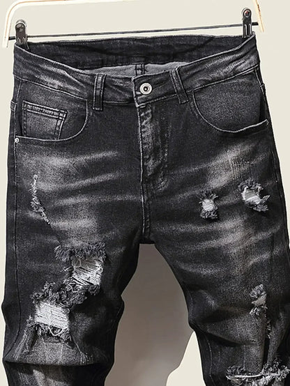Fashion Men's Jeans Pants Stretch Blue Skinny Jeans For Men Casual Slim Fit Denim Pants Korean Style Male Trousers Jeans