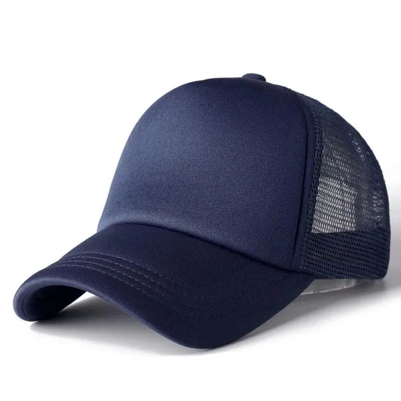 Mesh Baseball Cap Adjustable Snapback Hats For Women Men Unisex Hip Hop Trucker Cap Dad Hat Sponge Soft Breathable Black