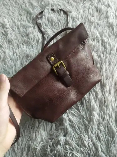 Soft Genuine Leather Women Messenger Bag Female Real Leather Crossbody Shoulder Bags Small Handbag Retro Phone Bag for Girls