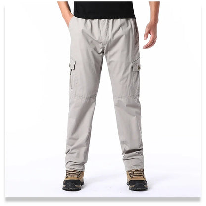 Plus Size Men's Cargo Pants Casual Loose Multi Pocket High Quality Cotton Pants Long Trousers Mens Jogger Pants 5XL 6XL