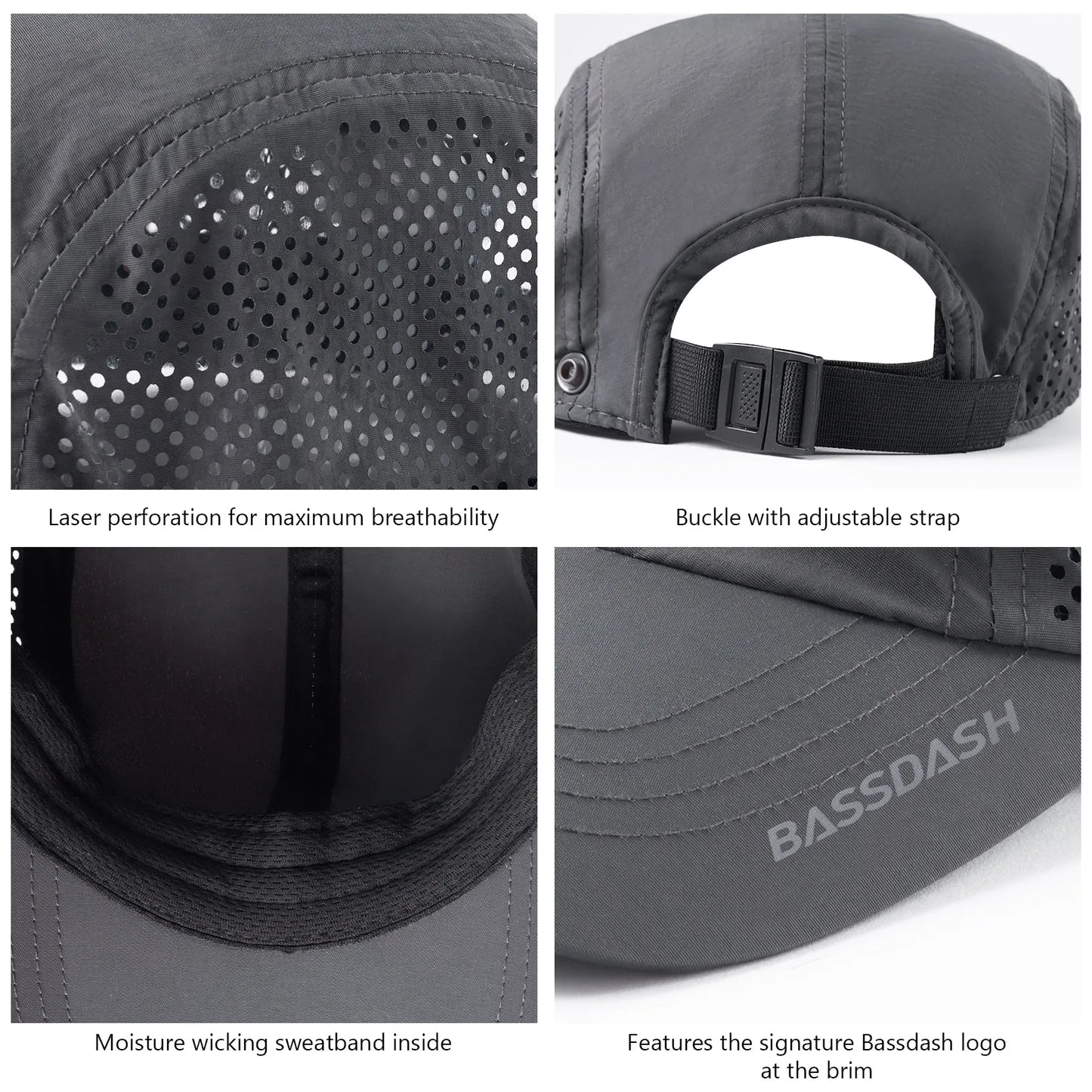 UPF 50+ Foldable Fishing Hat Baseball Cap with Removable Neck Flap Portable for Men Women Golf Hiking