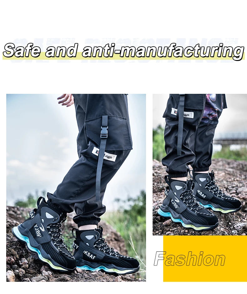 European Plus Size 50 Newest Design Men Wrok Safety Boots Anti-smash Steel Toe Cap Indestructible Construction Industry Shoes